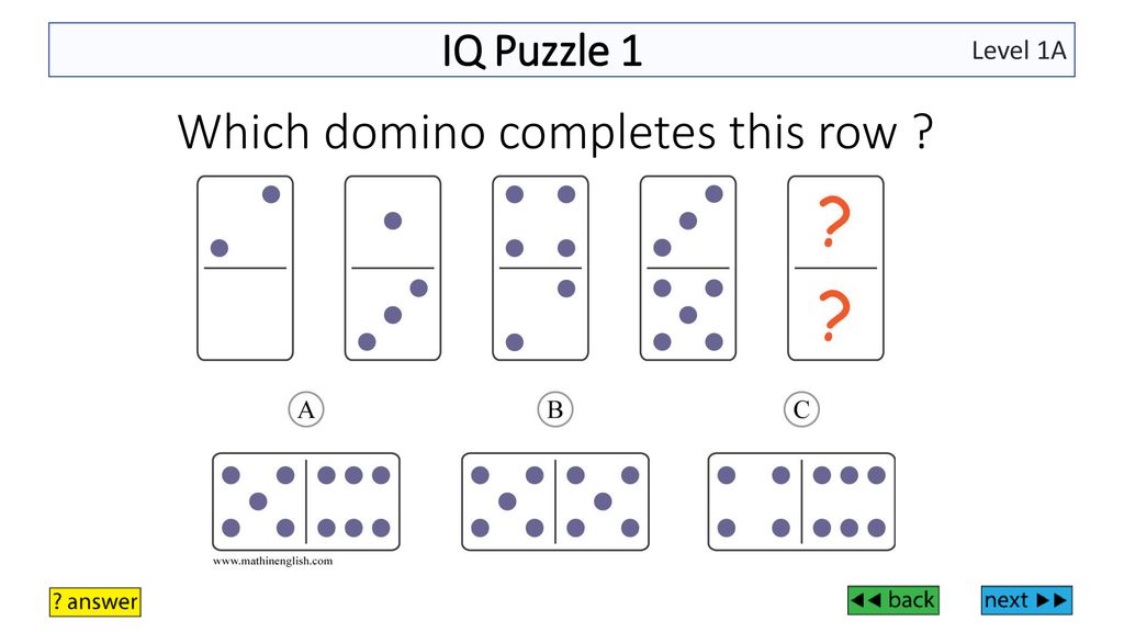 IQ puzzles and brain teasers ppt download